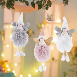 Christmas Tree Angel Hanging Decoration Plush Angel Doll Home Pendant Christmas Spirit Ornaments Children's New Year Gifts ss1124