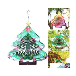 Christmas Decorations Christmas Decorations Tree Wind Chime Pendant 3D Stainless Steel Spinner Personalized Ind Hanging Ornamentchri Dhd1Q