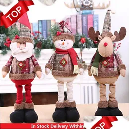 Decorações de Natal Decorações de Natal 1pcs/3pcs para Dolls Home Tree Inovative Elk Santa SnowmanChristmas Drop Delivery Garden Dhbtl