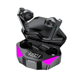 X15 TWSイヤホンデジタルディスプレイクールライトショートゥルーワイヤレスヘッドセットBluetooth 5.1スポーツランニングゲームヘッドフォンとすべての電話用のマイク付きイヤホン