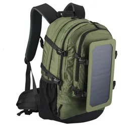 Outdoor -Taschen 35L Solar Rucksack Männer Frauen Polyester Reise Schulter Handy Ladegerät Sonnenpower Laptop 221124