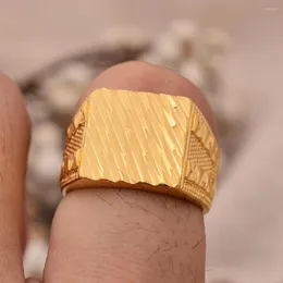 Cluster Rings Dubai Gold Color For Women Man Ethiopian Africa Ring Saudi Arabia Bride Wedding Sudan Jewelry Gifts