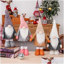 Dekoracje świąteczne Dekoracje świąteczne duże gnome bez twarzy lalki na drzewo ozdobne 2022 rok Xmas Navidad Arvore de Natalc dhkos