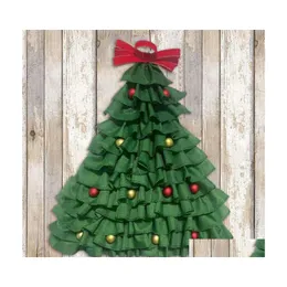 Dekoracje świąteczne Dekoracje świąteczne Wiszę Dekoracja Zielona lniana tkanina drzewa Adornos de Navidad Decorchristmas Drop de dh3ry