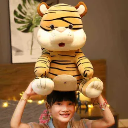 233946cm Real Life Cute Tiger Plush Toy Stuffed Forest Animal Pop Kids Ldren Baby Accompany Toy Cartoon Birthday Present J220729