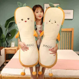 Cute Bread Cuddle Strip Pillow Cartoon Expression Toast Filled Doll Detachable Washable Sofa Back Pillow Mothership Pillow J220729