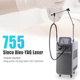 Laser usuwania włosów Aleksandryt 755 Nm 1064NM Długość pulsowa nd YAG Beauty Machine do pigmentacji i usuwania zmian naczyniowych