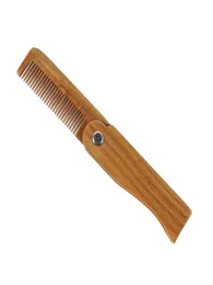 Pettine pieghevole in legno da uomo, per capelli, barba e baffi, in legno di sandalo tascabile per la toelettatura