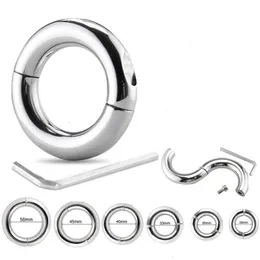 Sex Toy Massager Stainless Steel Penis Ring Ball Stretcher Delay Lasting Metal Cock Erotic Shop Scrotum Restraint s Toys for Men