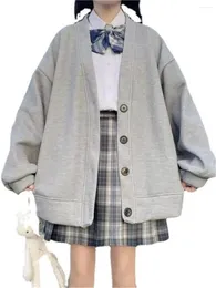 Damen-Strickpullover, japanische Strickjacke, Frühling und Herbst, vielseitiger Student, lockerer Knopfmantel, College-Stil