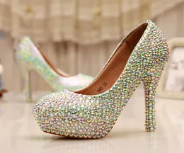 Cinderella Crystal Shoes Nightclub High Hell Shoes Shoes Bridal Свадебная обувь Ab Crystal блеск для страхового туфли Prom Prom The Prom The 5486162
