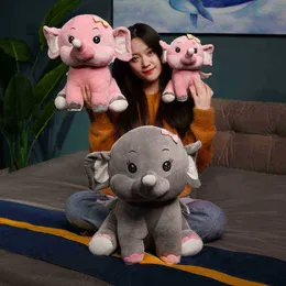 Elephant Plush Toys Pokój dziecięcy dekoracyjne nadziewane lalki do przeciągania 3050 cm urocze zwierzęce ld dzieci pluszania zabawki różowa szara lalka J220729