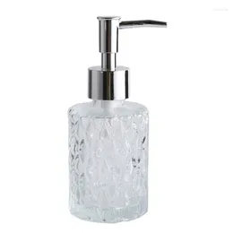 Garrafas de armazenamento dispensador de sabão de vidro transparente de 160 ml com bomba de metal reciclável para recipiente de líquidos garrafa de diamante para cozinha do banheiro