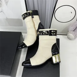 2022 Boots Channel Boots Nude Black Pointed Tee Mid Heel Boots Boots Shoes Mmw