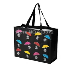 Moomin Little My Cartoon Reusable Shopping Bag Black Strong Large Waterproof Supermarket Bag Tote Handbag Gift Beach Bags2956721