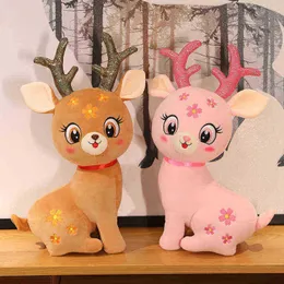 334753CM KAWAII SIKA DEER PLUSH Toy Vackra små hjortar Plushie Dolls Fylld mjuk djurkudde Fantastisk dekor gåva J220729