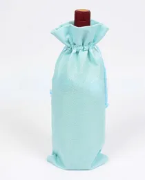 Coperture per bottiglie di vino in iuta all'ingrosso Champagne Wine Blind Packaging Sacchetti regalo Decorazioni per la tavola della cena di nozze di Natale