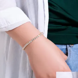 Charm Armbänder Lady Girl Sier Infinity Endless Love Symbol Charm Armband Schmuck Geschenk mit glänzendem Kristall Armreif für Freund Dhgarden Dhkab