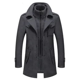 Herren Wolle Mischungen Senbao Wollmantel Männer Doppelkragen dicke Jacke Single Breasted Trench Coat Männer Mode Wolle Mischungen Mund 221124