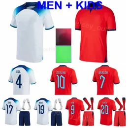 Nationalmannschaft Männer Kinder MOUNT Fußballtrikots SAKA BELLINGHAM RASHFORD SHAW STONES MAGUIRE WILSON PHILLIPS KANE FODEN RICE Fußballtrikot-Kits Weltmeisterschaft 22-23 YingGuo