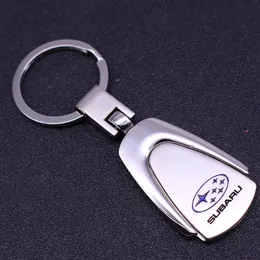 Kreativ metall bilnyckelring för subaru märke logotyp lång kedja nyckelring 4S butik reklampresent biltillbehör nyckelleksak