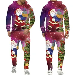 Men's Tracksuits New Year's Couple Outfits Christmas 3D Printing Fashion Women Plus Size S-7XL Harajuku 012