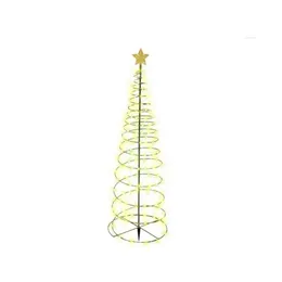 Decorazioni natalizie Decorazioni natalizie Luce a spirale Luci dell'albero solare Stringhe da giardino romantiche Notte Accendi automaticamente per far cadere Dhn9G