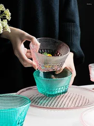 Miski chińska szklana miska kuchnia sałatka Ramen deser nordycki różowy kreatywny makaron pojedynczy porcelanowy tazones naczynia stołowe