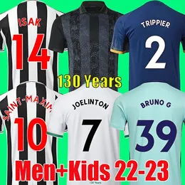 22 23 soccer jersey 130th ISAK BRUNO G JOELINTON TRIPPIER NUFC 2022 2023 UNITED MAXIMIN WILSON SHELVEY ALMIRON TARGETT WOOD football shirt men kids kit 1125
