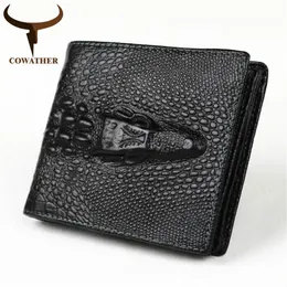 Wallets COWATHER Top Quality COW Genuine Leather Mens For Men 2021 Design Vertical Style Black Purse265R