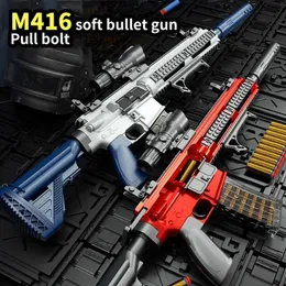 M416 Toy Gun EVA Soft Bullet Gun Simulation Softs Launcher Sniper Rifle Manual Loading CS Fighting Realistic Adult Bboy Role-playing Game