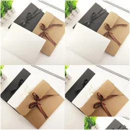 Gift Wrap 24x18x0.7cm presenter Wrap Large Kraft Po Envelope Postcard Box Förpackningsfodral Vit pappersgåva kuvert för silkescarf med DHBL8