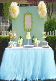 TULLE TUTU TAFEL ROCK VOOR Wedding Decoratie Baby Table 915x80cm Home Celebration SKIRTE PARTY Douche Textile2824004