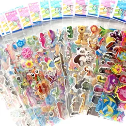 Kids Toy Stickers 12 Sheets 3D Bubble Foam for Girls Boys Different Bulk Cartoon Princess Animal Car DIY Scrapbook Sticker Toys 221125