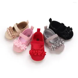 Sapatos atléticos Baywell Autumn Baby Girls Princess Infantil Pram Anti-Slip Indoor Soft para 0-18m First Walkers