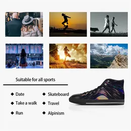 DIY Custom Shoes Classic Canvas Skateboard Casual Accept Triple Black Customization UV Printing Low Cut Mens Womens Sports Sneakers Waterproof Size 38-45 Color770