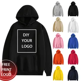 Damen Hoodies Sweatshirts Benutzerdefinierte Hoodie Sweatshirt 3D-Text PO-Druck Hohe Qualität Langarm Männer Frauen Polluver Anpassen Baumwollstoff 221124