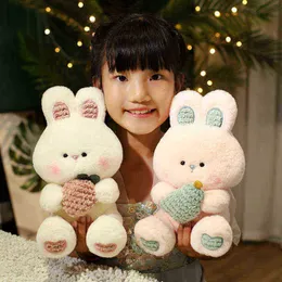 1 st 254050 cm kawaii kaninföretag frukt morot plysch leksaker mjuk söt djur kudde fyllda dockor baby susen leksaker j220729