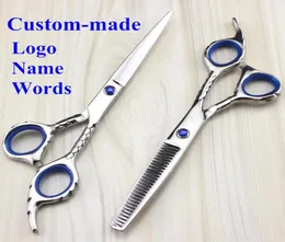 Hair Scissors CustomMade 440c 6 polegadas Corte de caneca de caneca Corte Barbeiro Makas Scisor Shears Hairdressing Set6394606