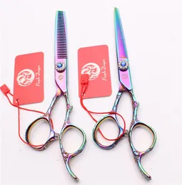 6quot Japan 440C Multicolor Professional Human Hair Scissors Cutting or Thinning Shears eller Set Reguler Barberquots Frisör