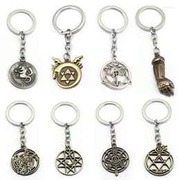 Keychains Anime Fullmetal Alchemist Keychain Edward Elric Pendant Antique Key Chain Keyrings Men Car Women Bag Chaveiro Jewelry Gift