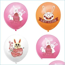 Other Festive Party Supplies Happy Easter Balloons 12Inch Rubber Bunny Printed Latex Home Party Decor Kids Balloon 185 N2 Drop Del Dhoea