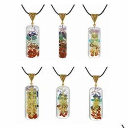 Pendant Necklaces 7 Chakra Energy Pendant Orgonite Necklace Rainbow Crystal Pendants Yoga Meditation Necklaces Resin Jewelry Dhgarden Dh1Wb