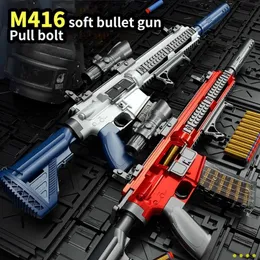 M416 Toy Gun EVA Soft Bullet Guns Simulation Soft Launcher Sniper Rifle Manual Loading CS Fighting Realistic Adult Bboy Role-playing Game Boys Gifts
