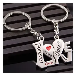 Key Rings Couple I Love You Keychain Heart Key Ring Bag Hangs Women Men Lovers Valentines Day Gift Fashion Jewelry Drop Delivery Dhbxg