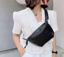 Genuine Leather Black Belt Bag for Women Luxury Fashion Fanny Pack Purses Crossbody Chest Waist Packs Designer Ladies Bum Bags 2203281553