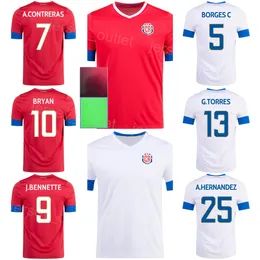 ナショナルチームコスタリカサッカーフランシスコカルボジャージー17 Yeltsin Tejeda 7 Anthony Contreras 20 Brandon Aguilera Kendall Waston Shird Kits World Cup 2022