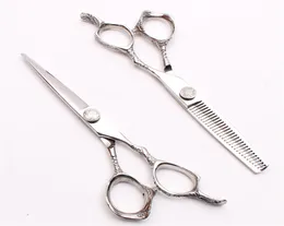 2st 6quot Japan 440C Anpassad logotyp Professionell Human Hair Scissors Cutting or Thinning Set Reguler Fris￶rssax Excel Excel