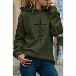 Women's Hoodies Sweatshirts Christian Faith Long Sleeve Hoodie Autumn Winter Warm Pullover Streetwear Casual Baggy Ladies Tops Quality Hooded 221124