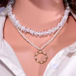 Choker UDDEIN Doppelschichtige Vintage-Kette Perlenhalskette Anhänger Hochzeit Brautschmuck Partygeschenke Unregelmäßiges Halsband